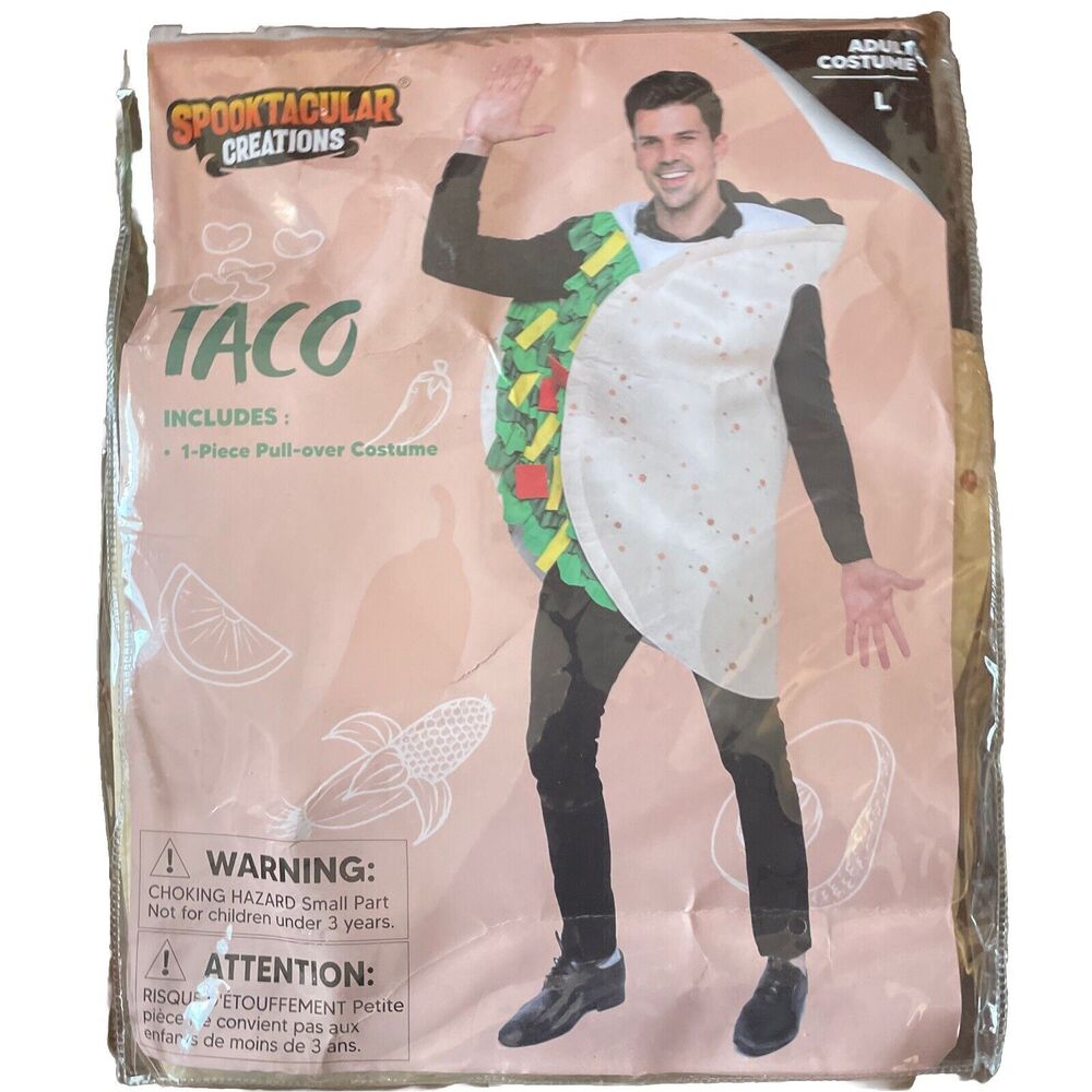 Spooktacular Creations Taco Costume Adult Large NWT Pullover One Piece